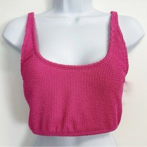 Bar iii Bikini Top Womens Size Medium Pink Textured Bettr to Gather NWT